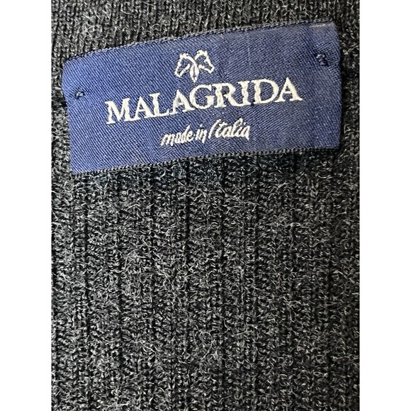 Malagrida Men's 2XL Made in Italy Virgin Wool Blend 1/4 Zip‎ Charcoal Sweater - Picture 3 of 7